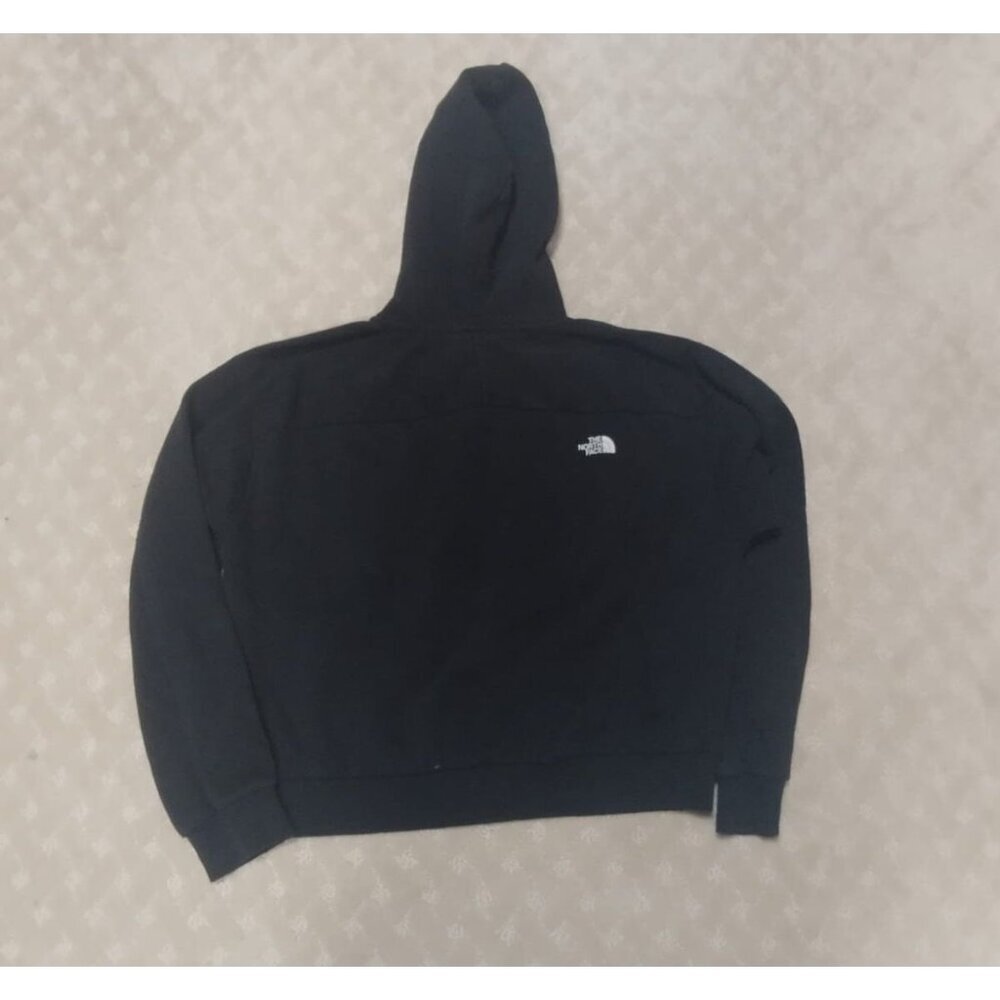 The North Face Hoodie Women's XL Black Cropped Boxy Logo Tape Drawstring